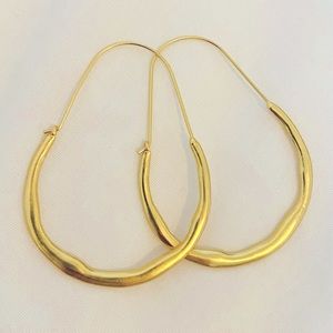 WAVY HOOP EARRINGS by Anthropology. Stunning. Worn once for an event.